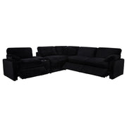 Collins Contemporary 5-Piece Modular Power Reclining Sectional Sofa in Black Corduroy Fabric