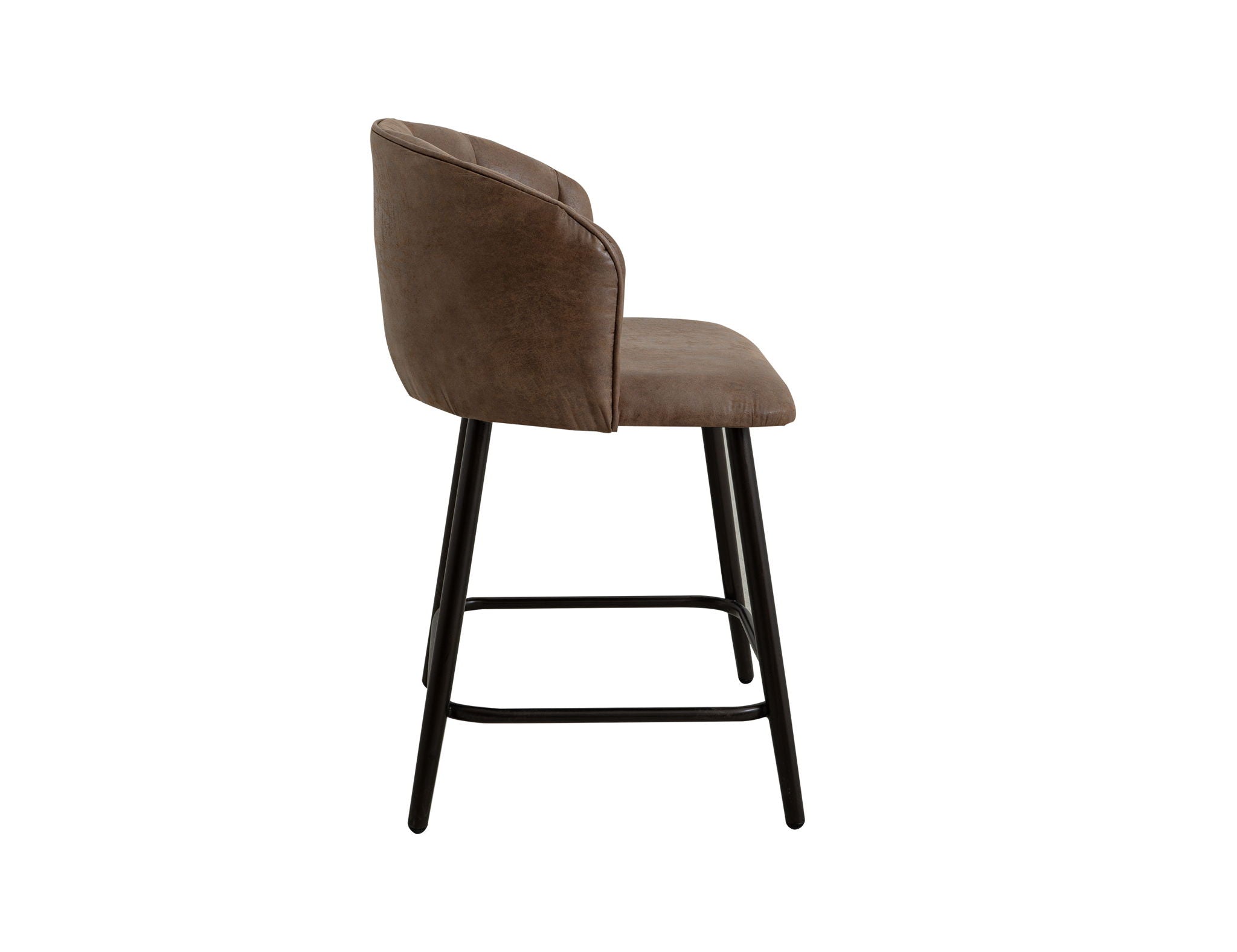Tamesis Upholstered Barstool with Brown Faux Leather
