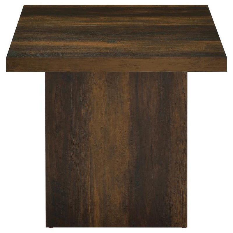 Rustic Mango Wood Square Table with Sturdy Block Base