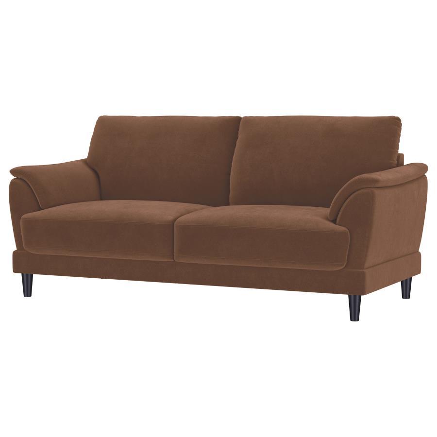 Selma - Velvet Upholstered Crescent Arm Sofa