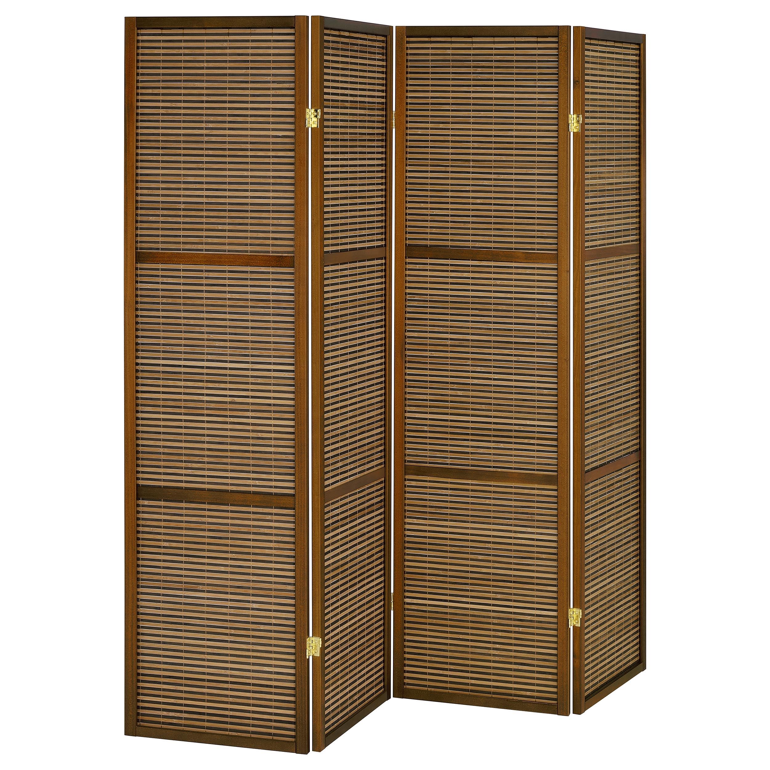 Browning - 4-Panel Bamboo Room Divider Folding Screen
