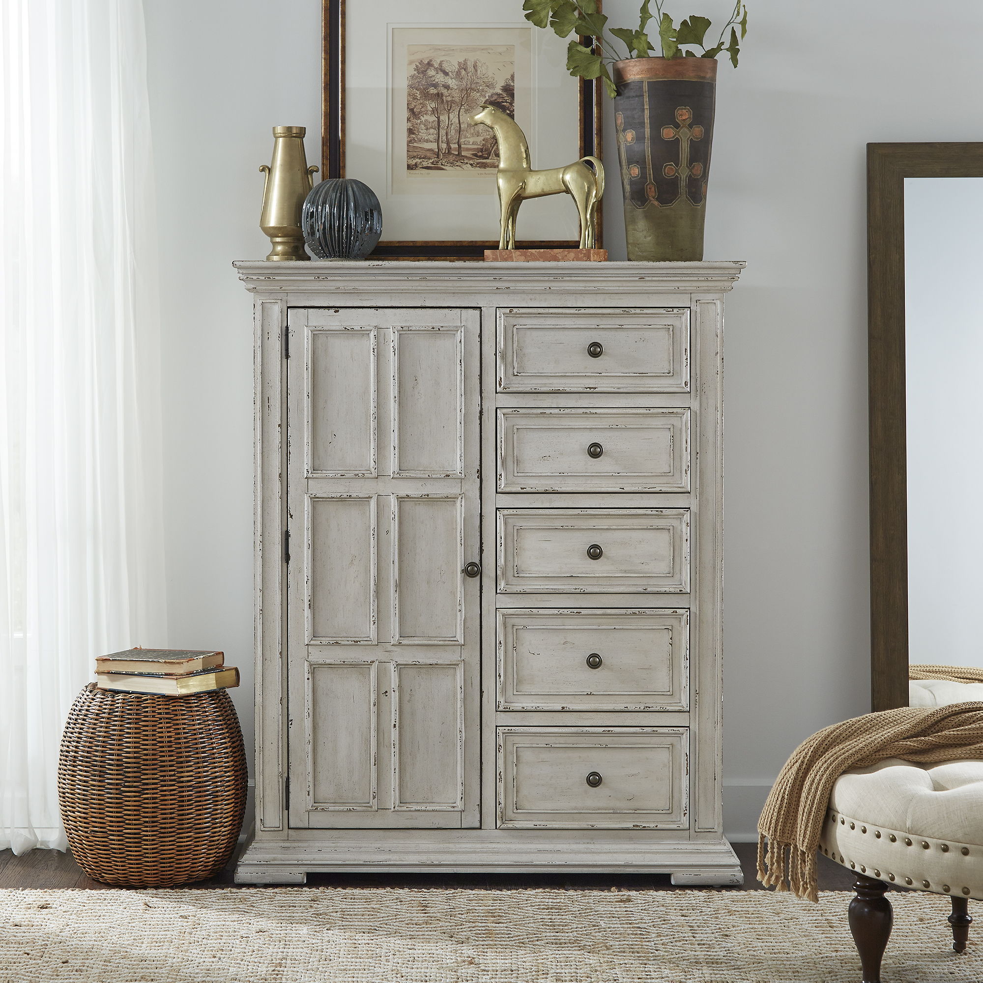 Big Valley Door Chest, 5 Drawers & 1 Door