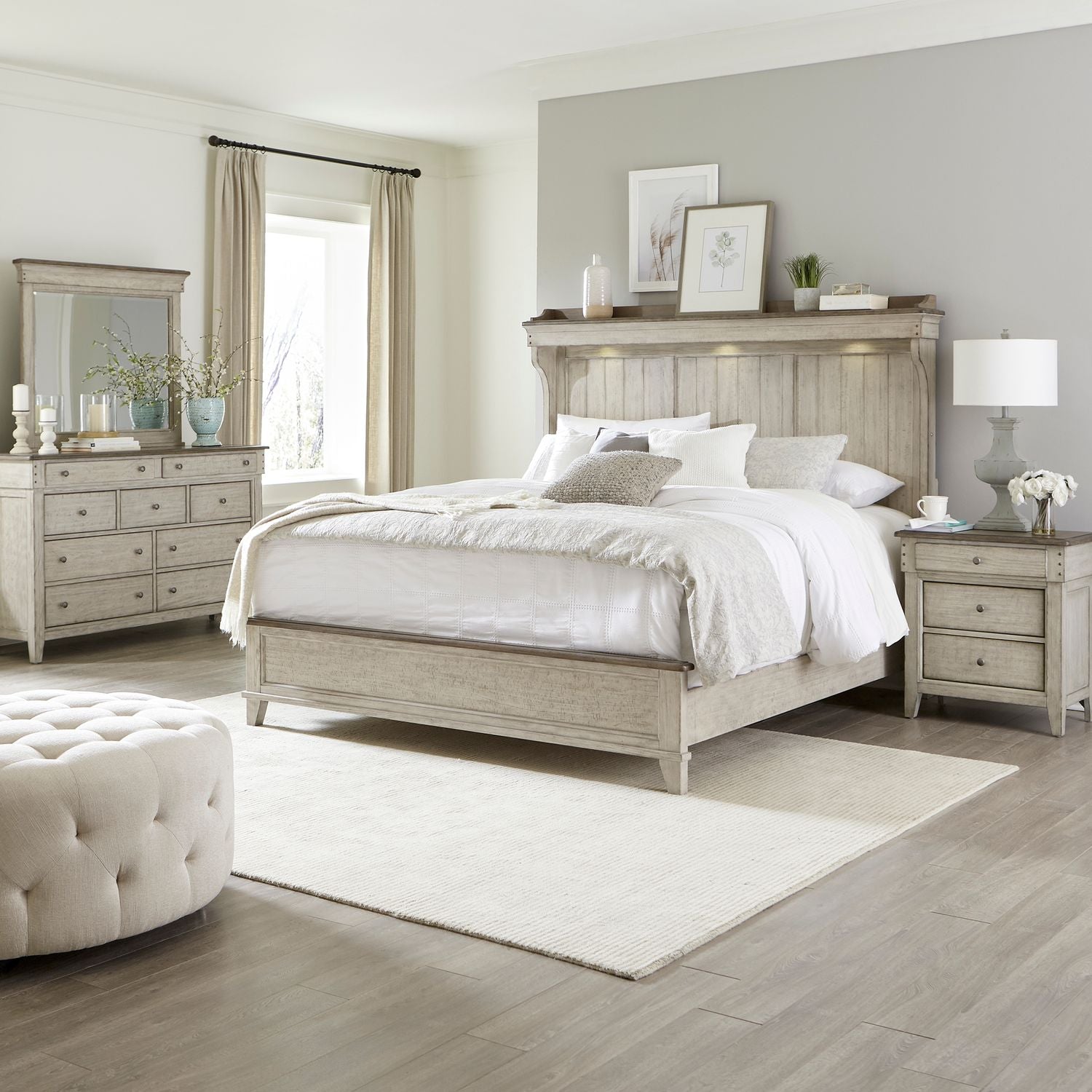 Ivy Hollow Classic Vintage Farmhouse Mantle Bedroom Set