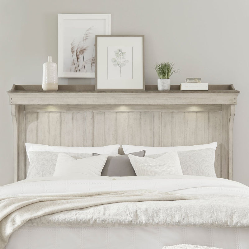 Ivy Hollow Mantle Headboard in White
