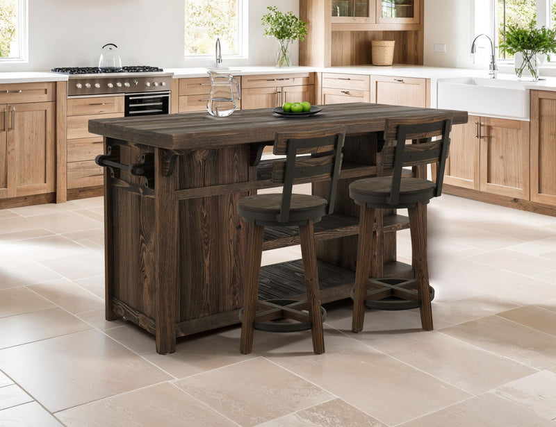 Dutton Barstool Set of 2 with Rustic Wood