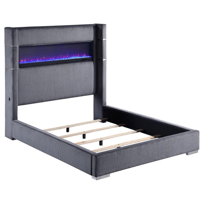 Tisdall Queen Upholstered Fireplace Bed
