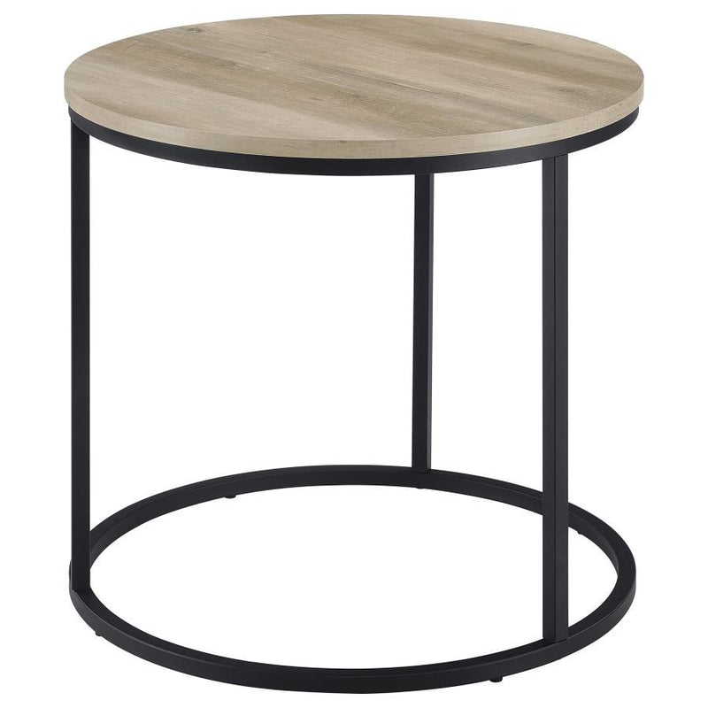 Lainey Round Faux Marble Side End Table