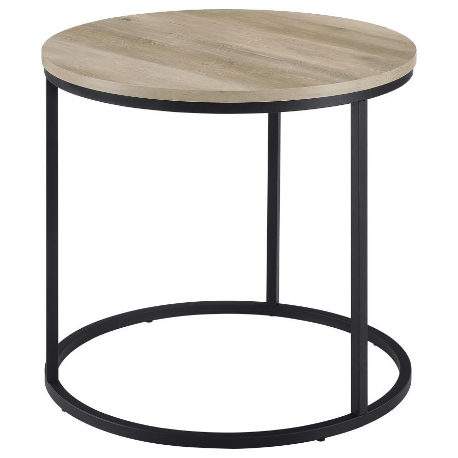 Lainey Round Faux Marble Side End Table