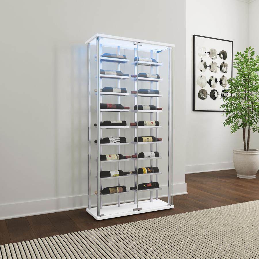 Tempered Glass Wine Storage LED Curio Cabinet