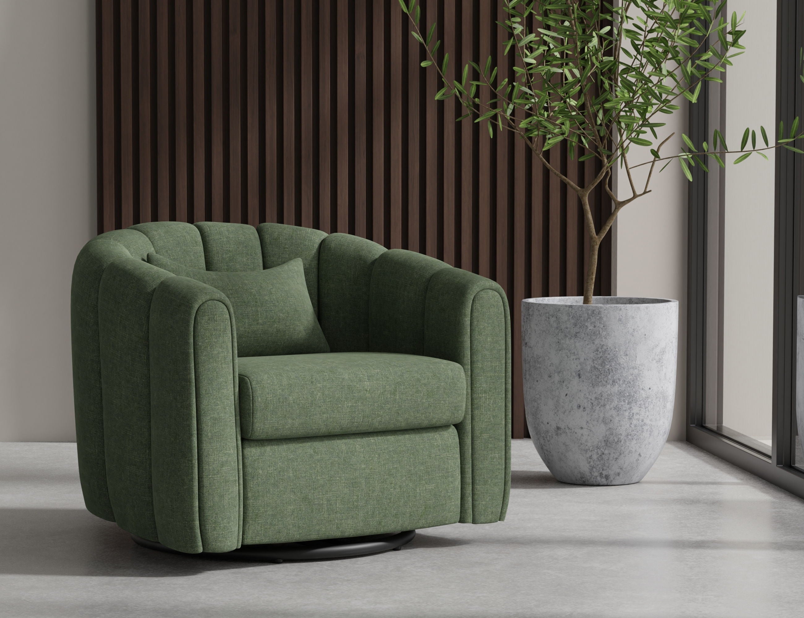 Viera Armchair Swivel Glider Wooden Frame