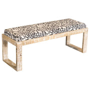 Aiden Fabric Upholstered Accent Bench with Distressed