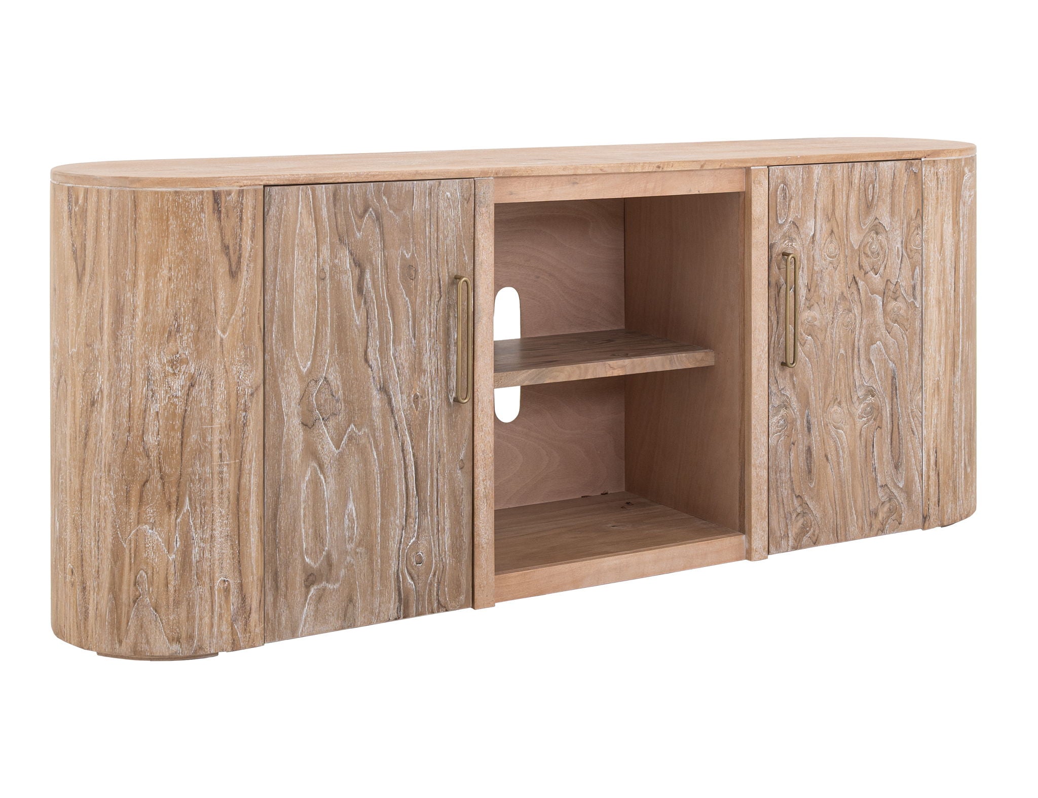 Balam 2-Door TV Stand in Ivory White