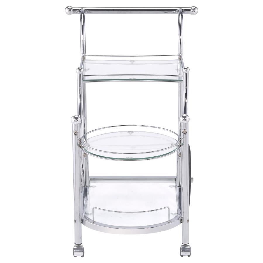 Sarandon - 3-Tier Glass Shelf Metal Bar Cart