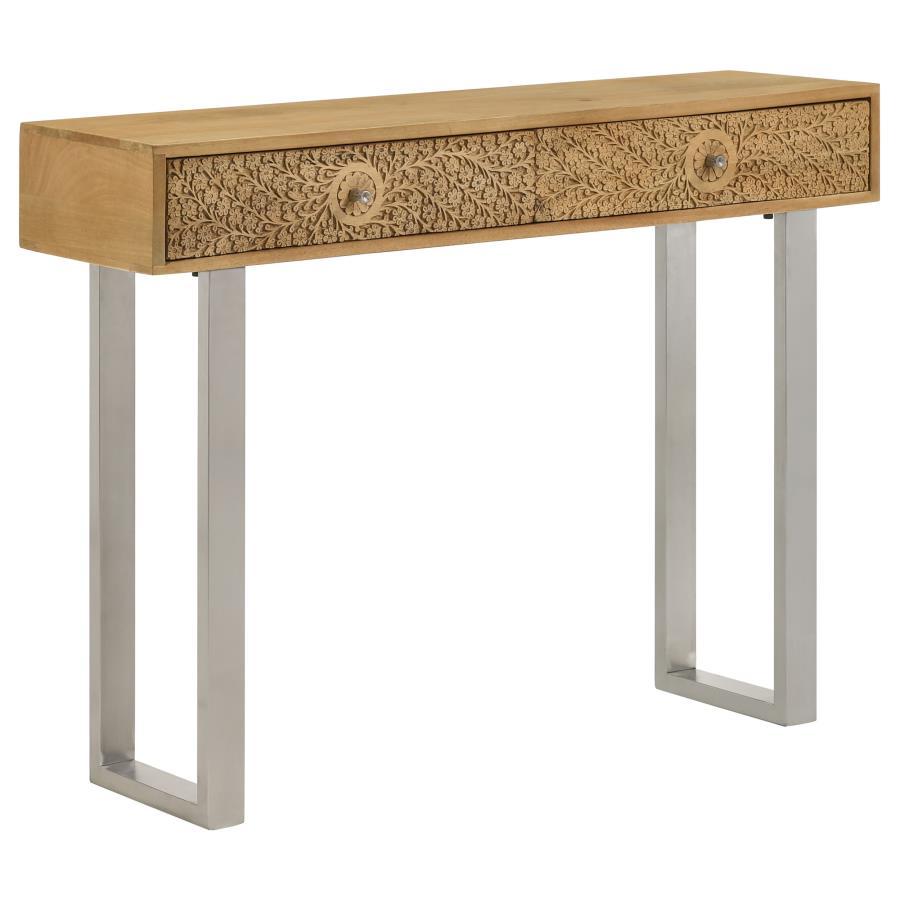 Draco - 2-Drawer Console Table Hand Carved Details