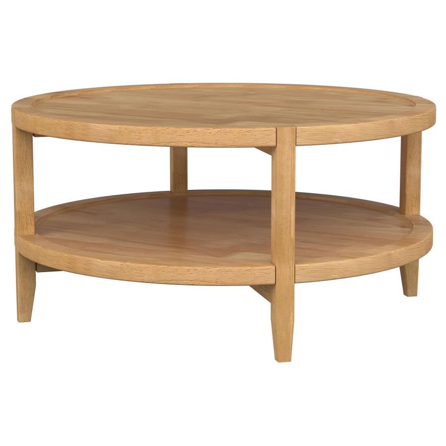 Camillo Round Solid Wood Coffee Table in Maple