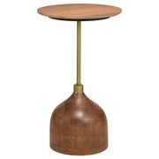 Colima Round Wood Top Accent Side Table