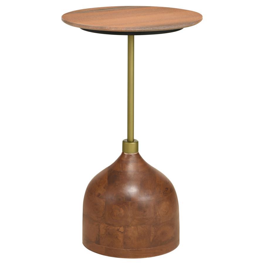 Colima Round Wood Top Accent Side Table