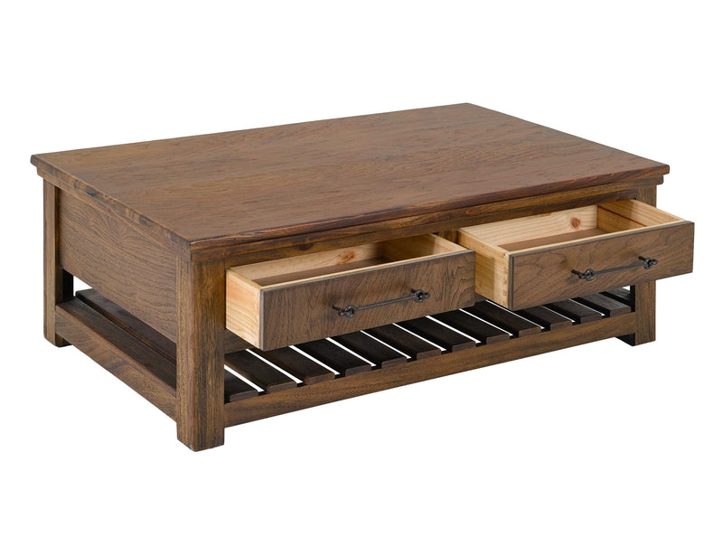 Walnut 4-Drawer Cocktail Table