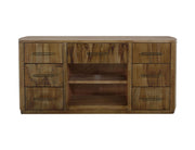 Balam 7-Drawer Console in Barrel Brown