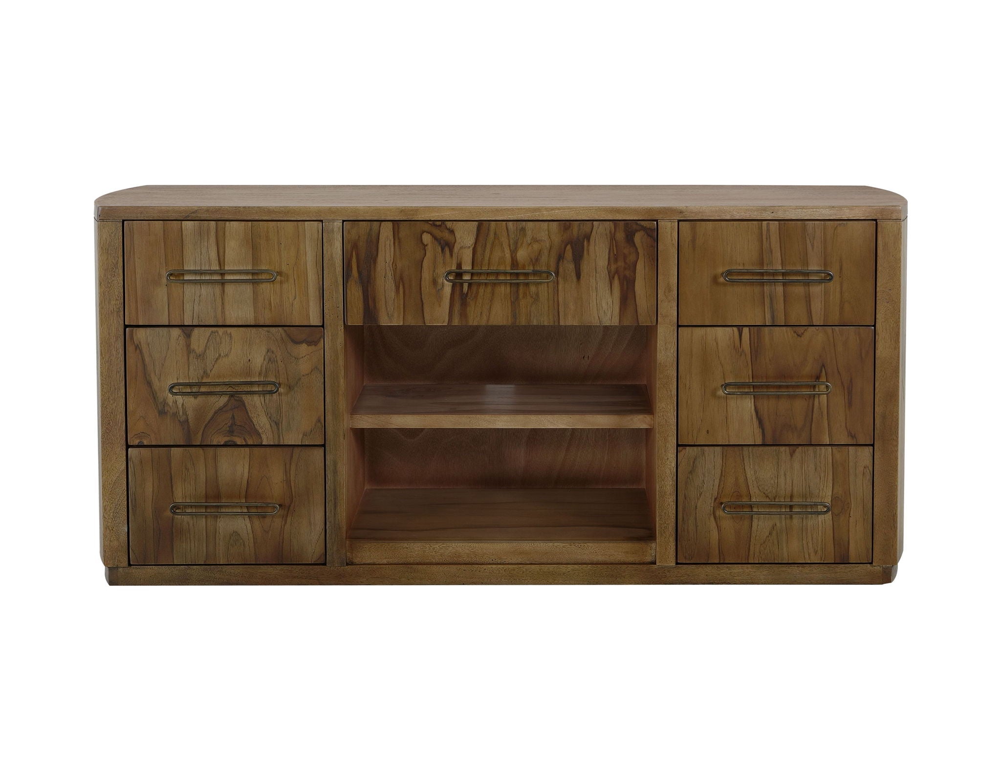 Balam 7-Drawer Console in Barrel Brown