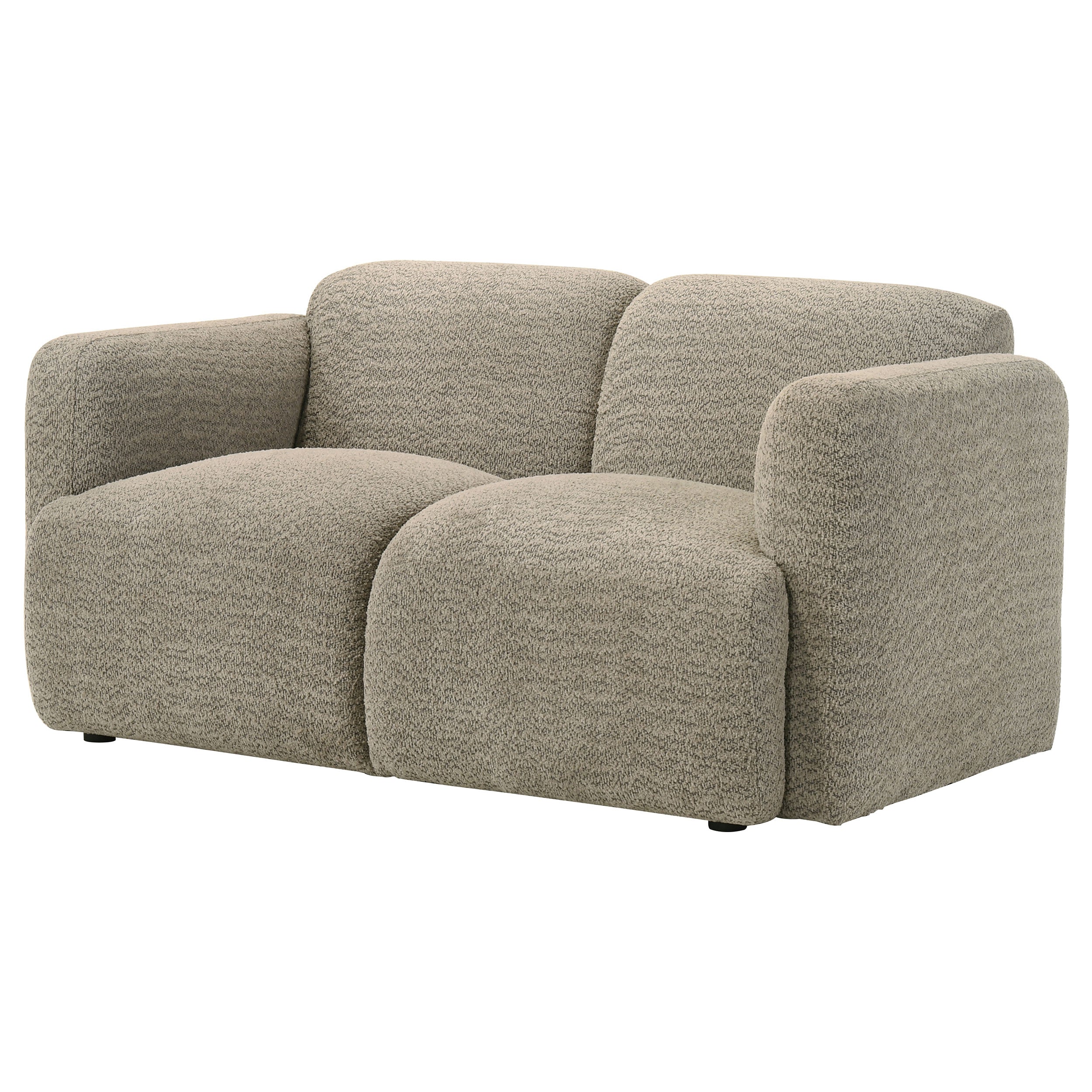 Dorset Contemporary Brown Textured Fabric Loveseat with Pocket Coil Seating