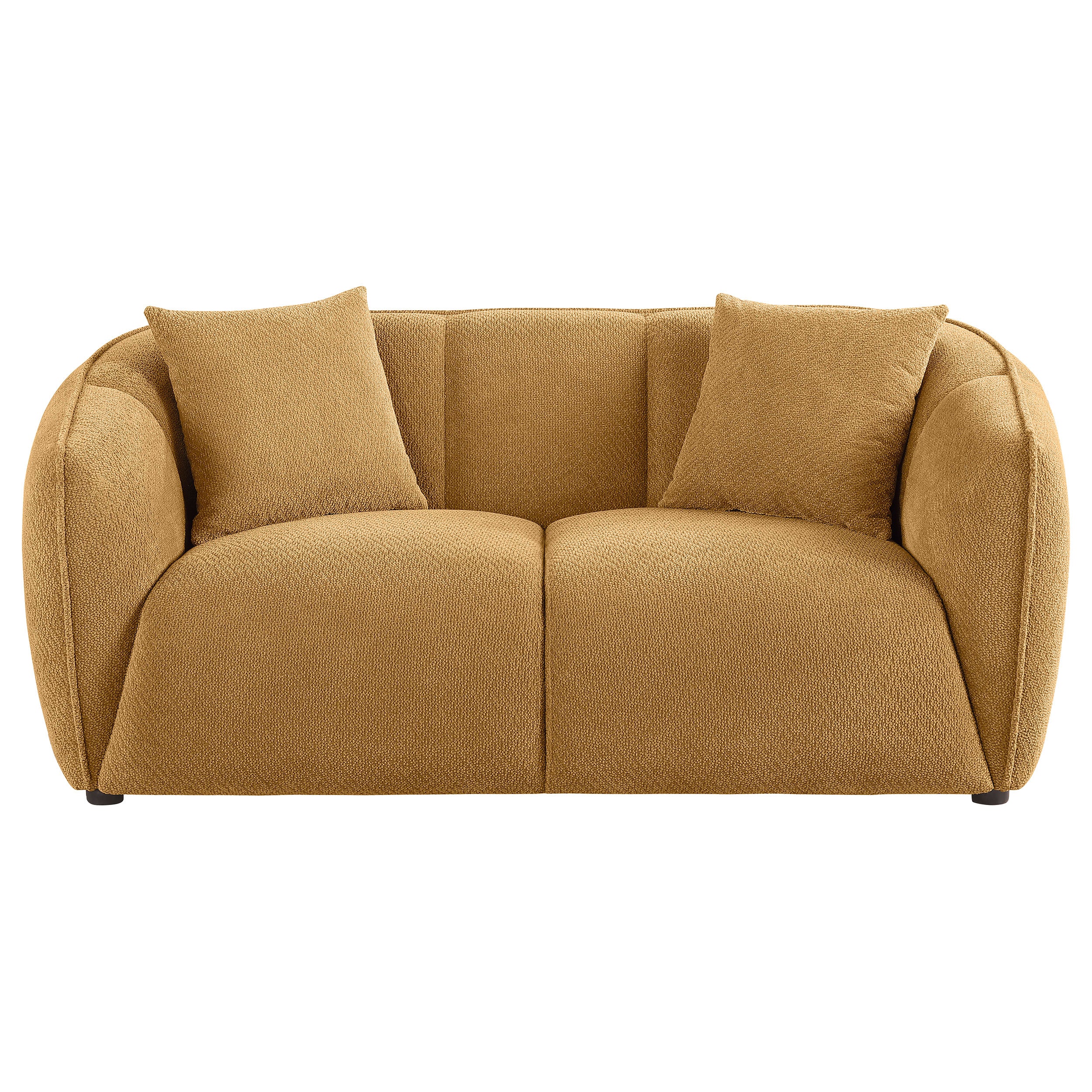 Aleisha Mustard Yellow Fabric Upholstered Loveseat