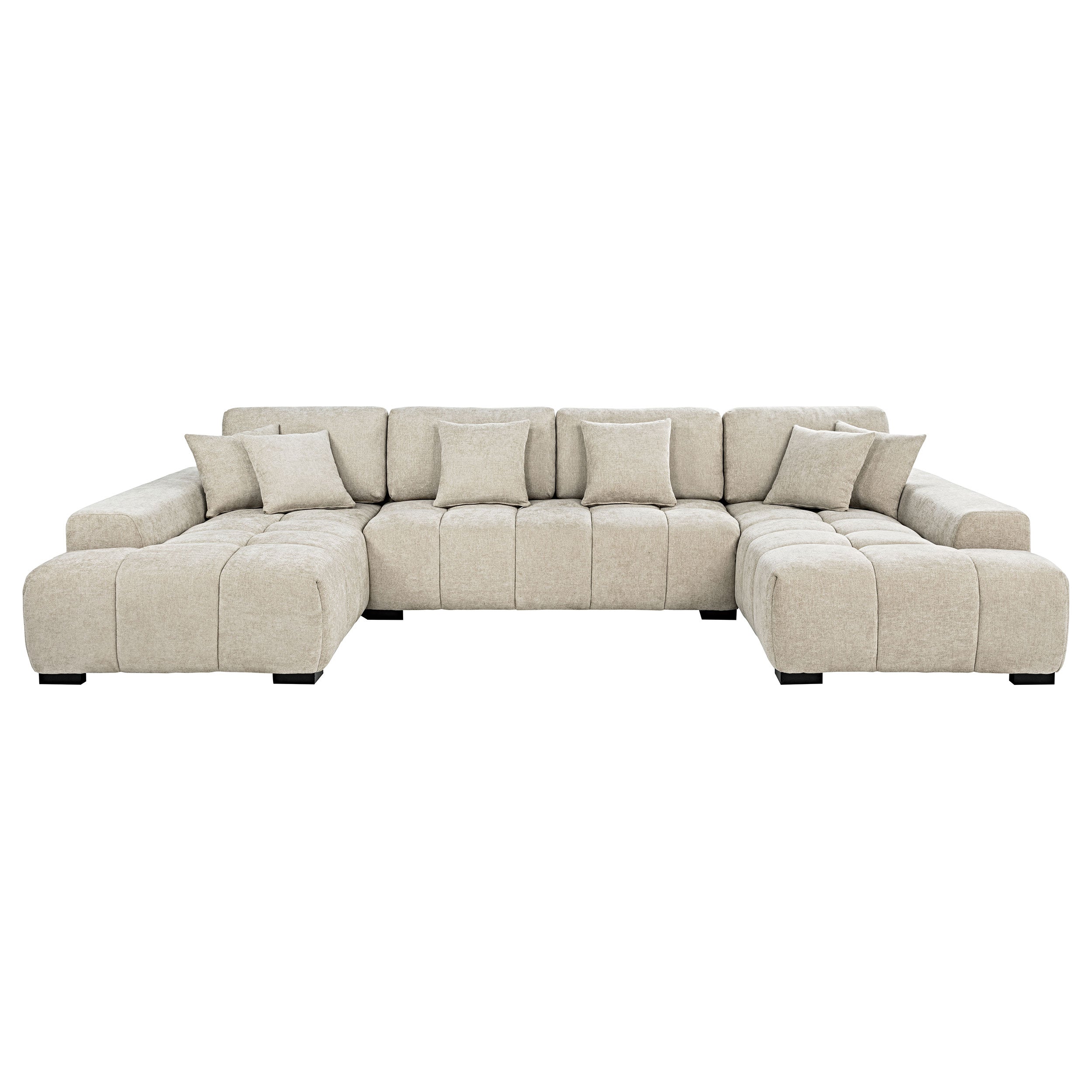 Cannella Upholstered U-Shaped Double Chaise Sectional