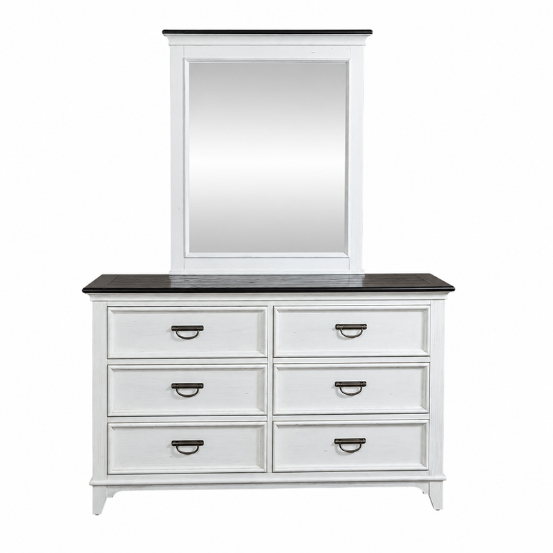 Allyson Park 6-Drawer Dresser with Crown Mirror