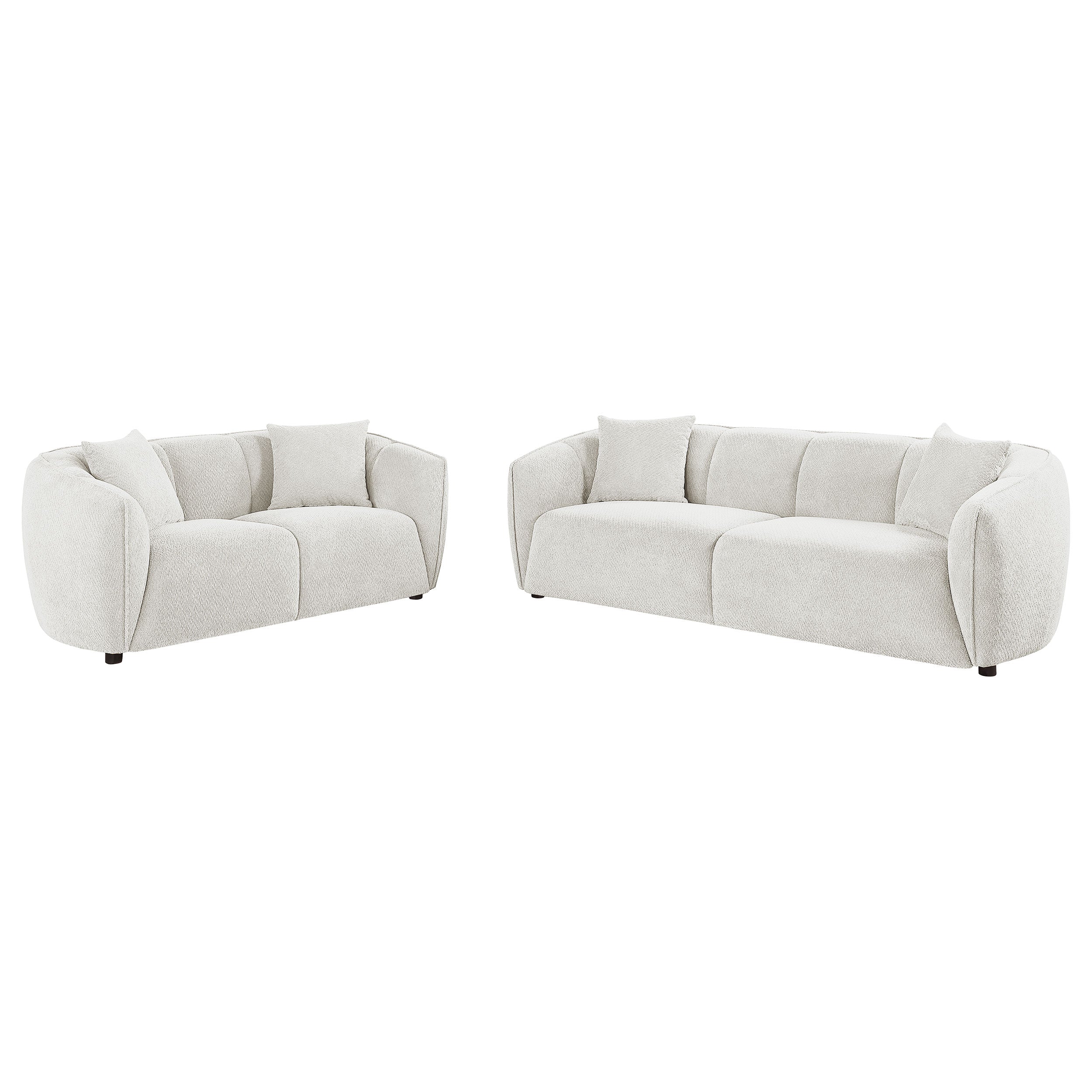 Aleisha Sand Fabric 2-Piece Upholstered Sofa Set