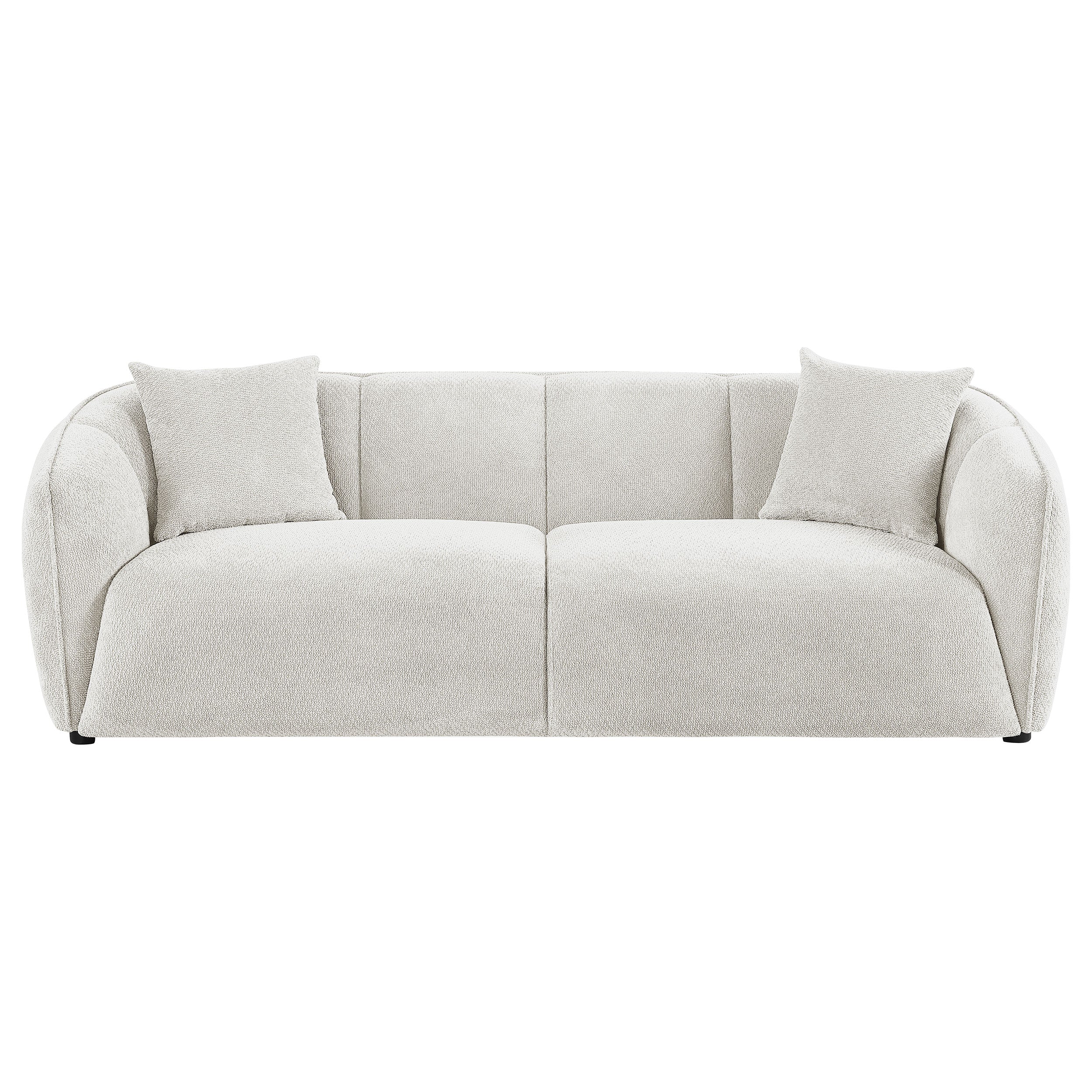 Aleisha Sand Fabric Upholstered Contemporary Sofa