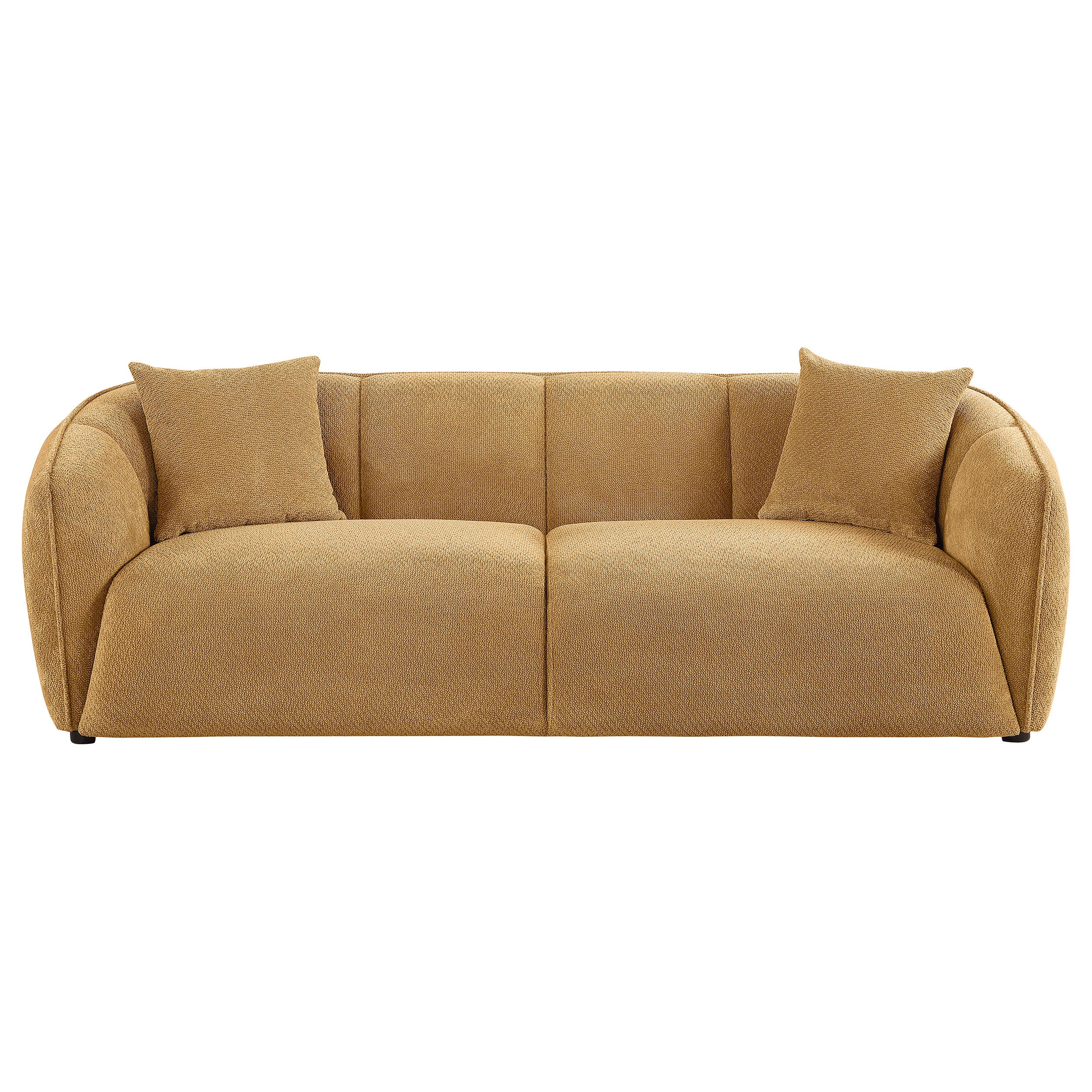Aleisha Mustard Yellow Fabric Upholstered Contemporary Sofa