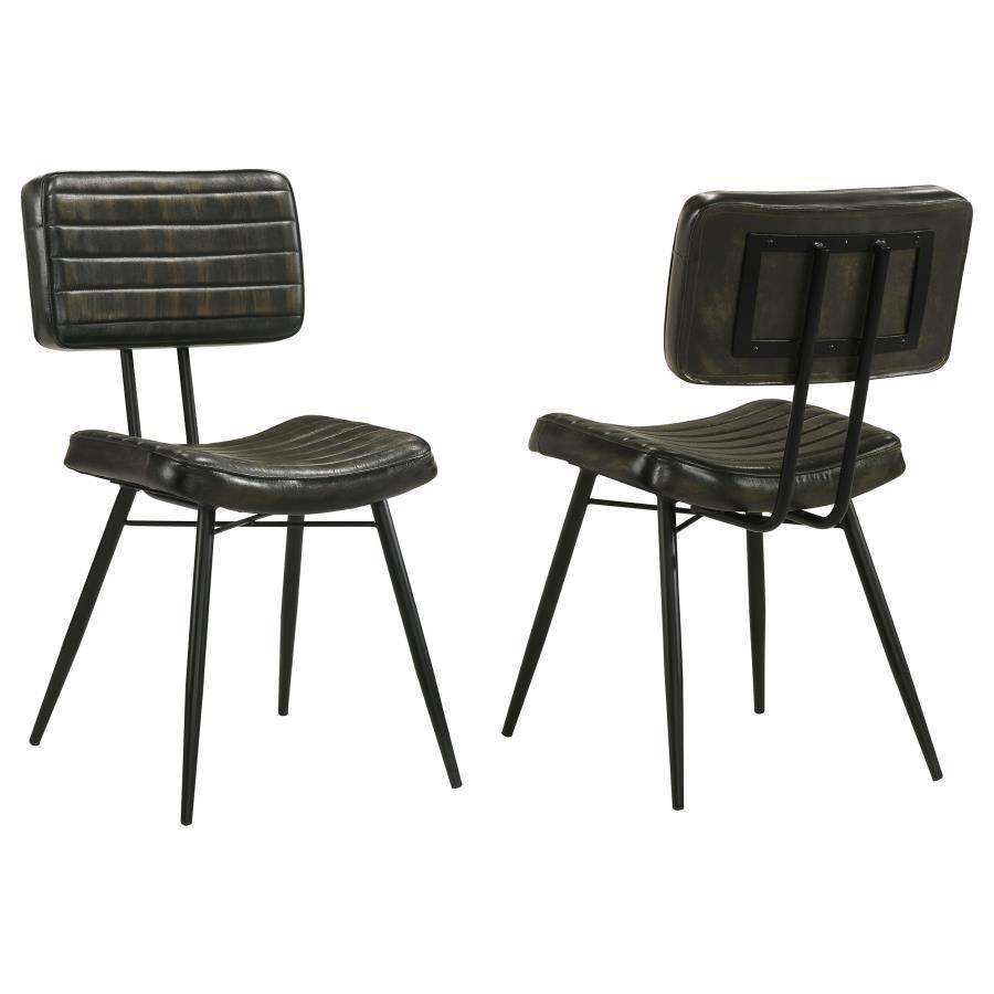 Misty Leather Upholstered Dining Chair Set of 2