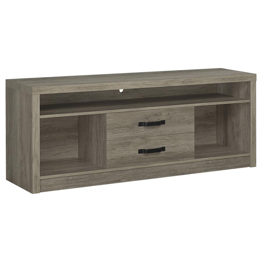 Burke 59" 2-Drawer TV Stand in Gray Driftwood