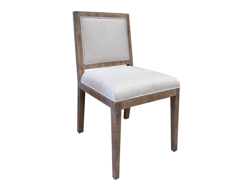 Milo Set of 2 Upholstered Dining Chairs – Brown / Light Silver