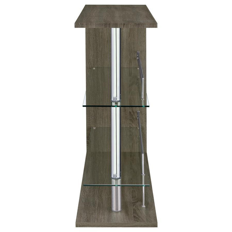 Prescott Rectangular 2-Shelf Home Bar Unit with Glass
