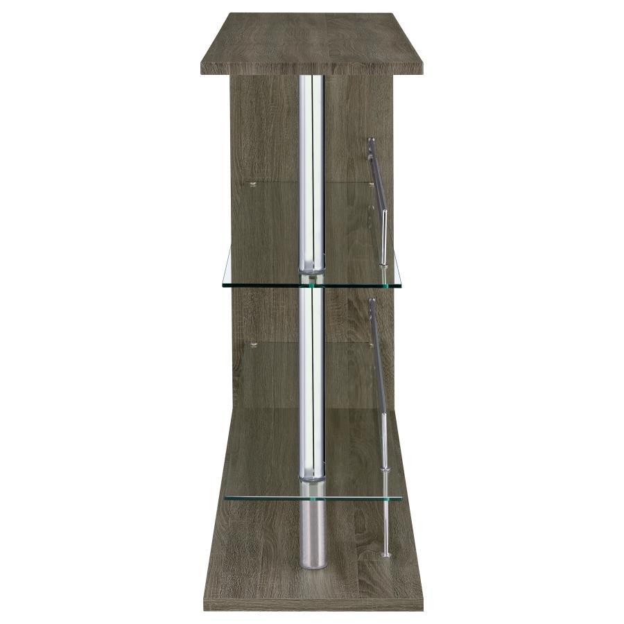 Prescott Rectangular 2-Shelf Home Bar Unit with Glass