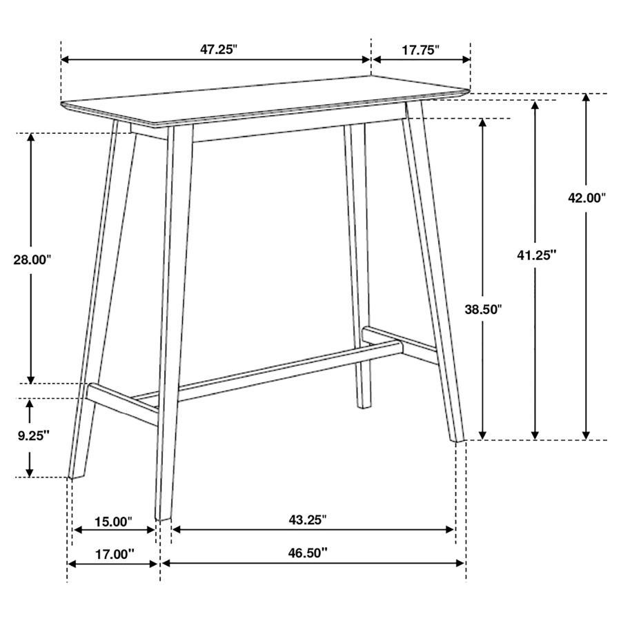 Finnick Rectangular Pub Height Bar Table