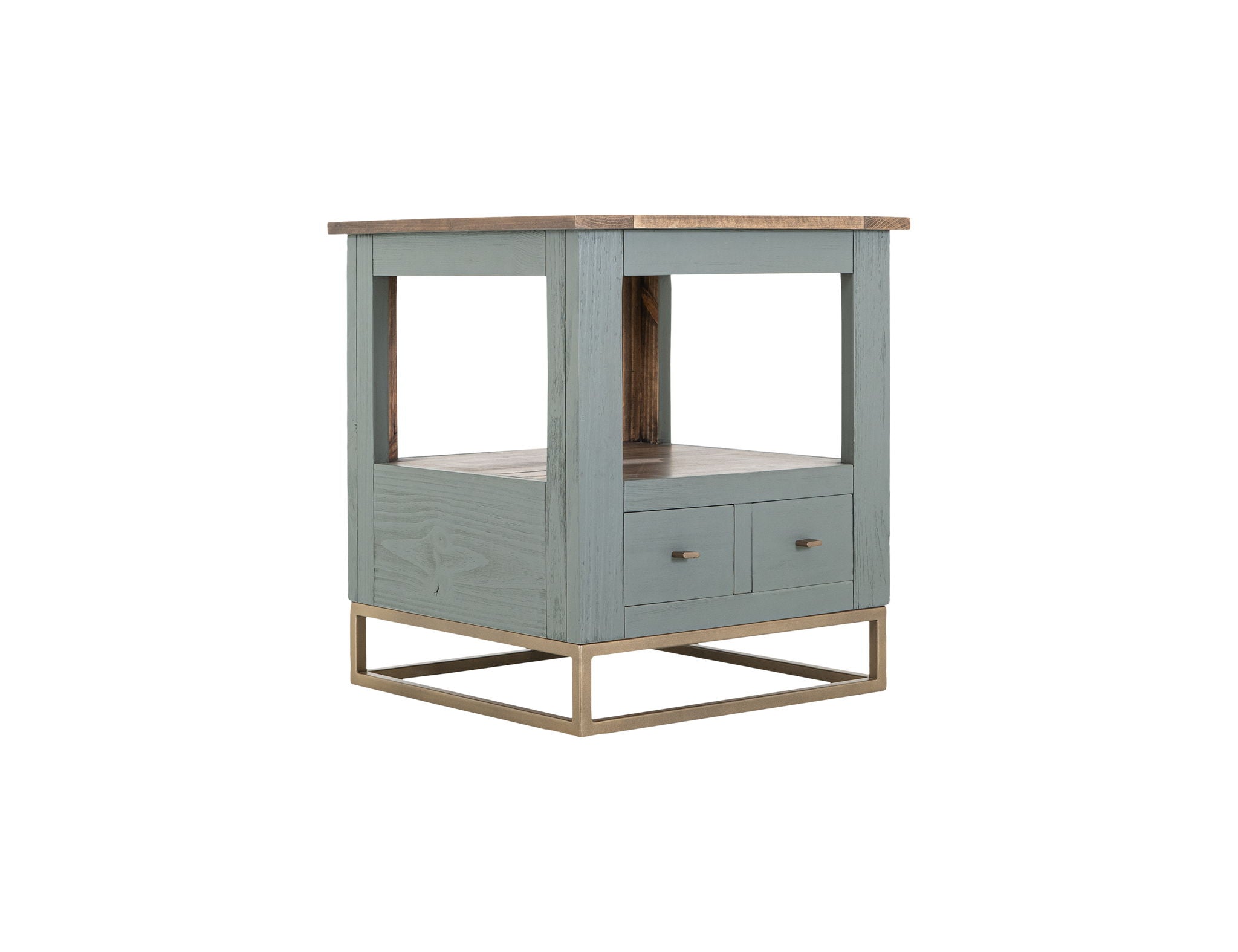 Timber Chairside Table in Forest Green