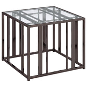 Adri Rectangular Glass Top Side End Table