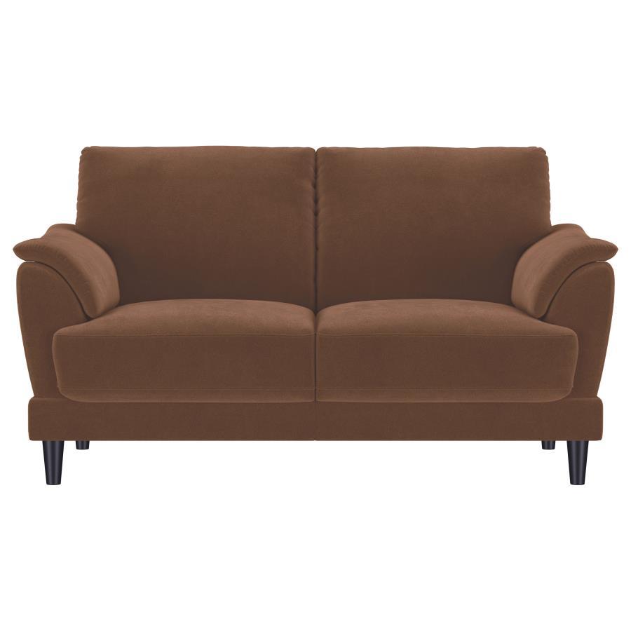 Selma Velvet Upholstered Crescent Arm Loveseat
