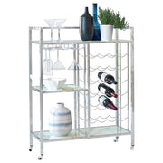 Derion 3-Tier Rectangular Glass Shelf Metal Bar Cart