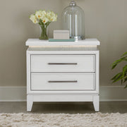 Reflections - Nightstand With Lights and Charging Station - White