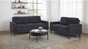 Bowen II Transitional Steel Grey Fabric 2-Piece Sofa and Loveseat Set