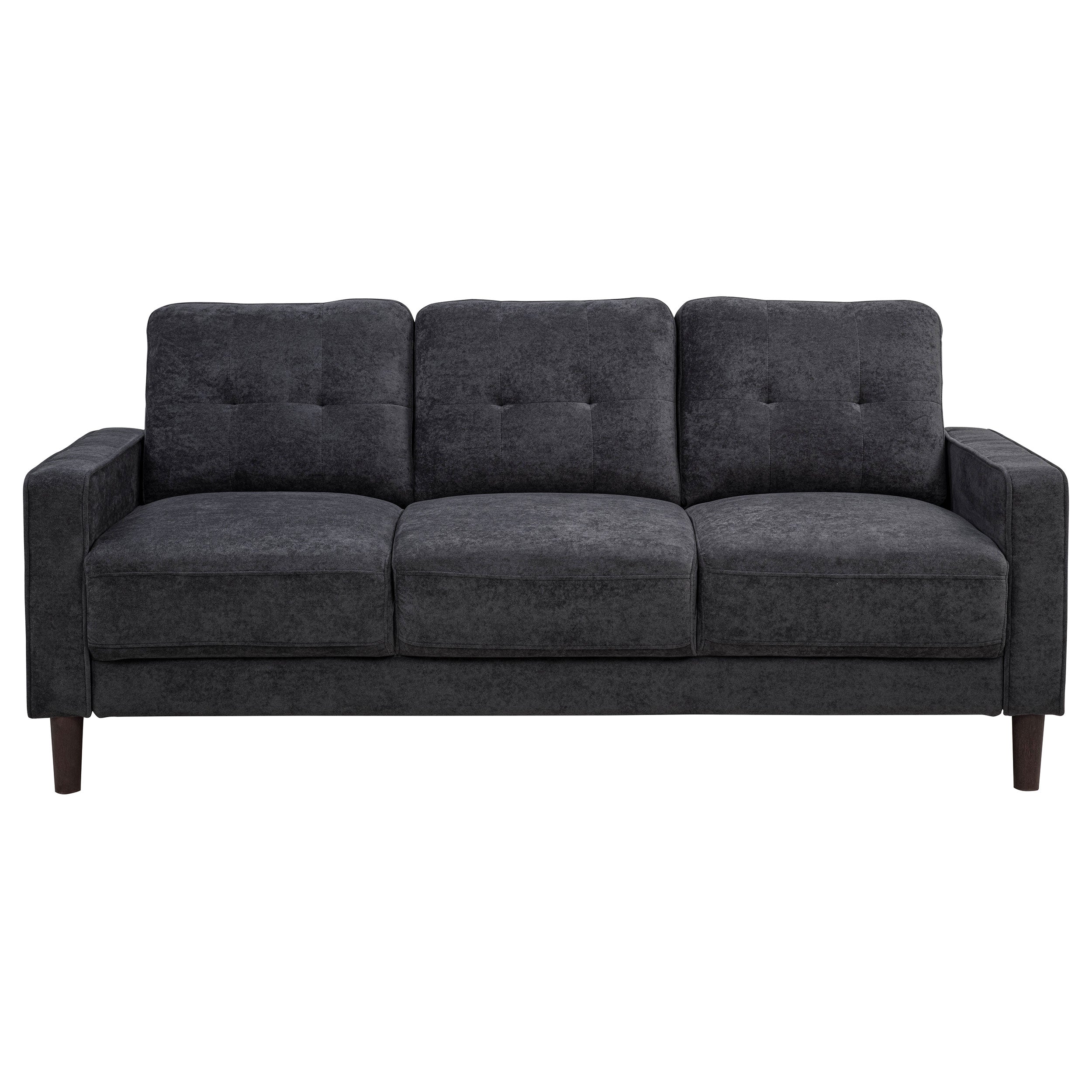 Bowen II Transitional Steel Grey Fabric 2-Piece Sofa and Loveseat Set