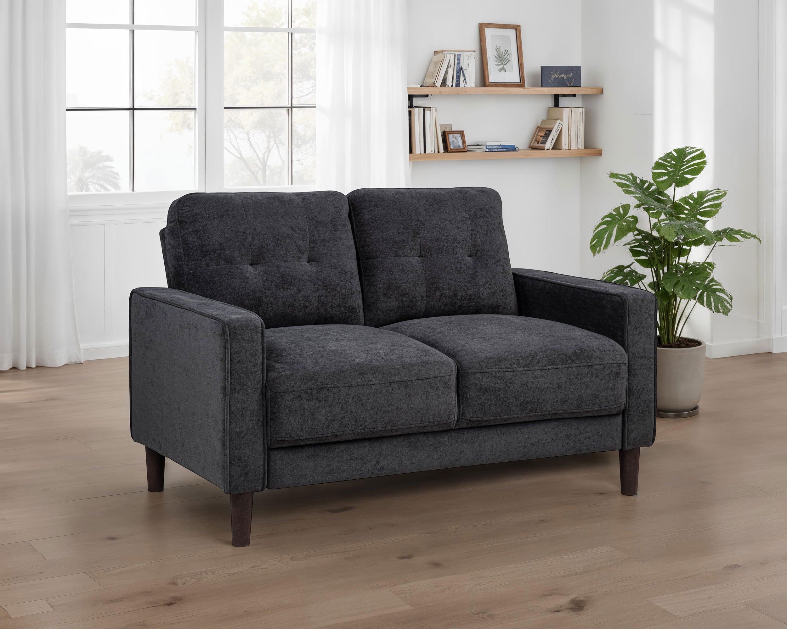 Coaster Bowen II Transitional Steel Grey Loveseat