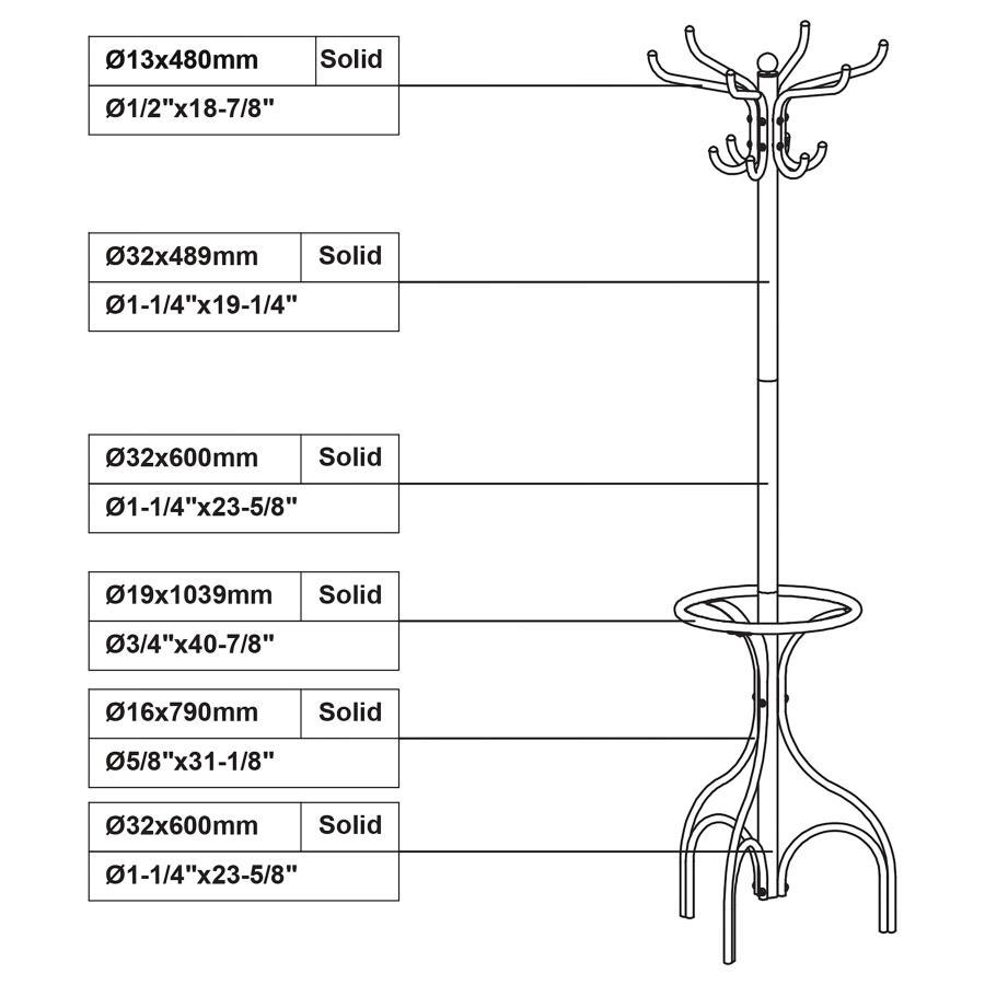 12 Hook Freestanding Metal Coat Rack Hat Hanger