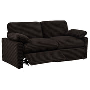 Collins Contemporary Modular Power Reclining Loveseat in Chocolate Brown Corduroy Fabric