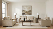Amador Transitional Chenille Upholstered 3-Piece Sofa Set