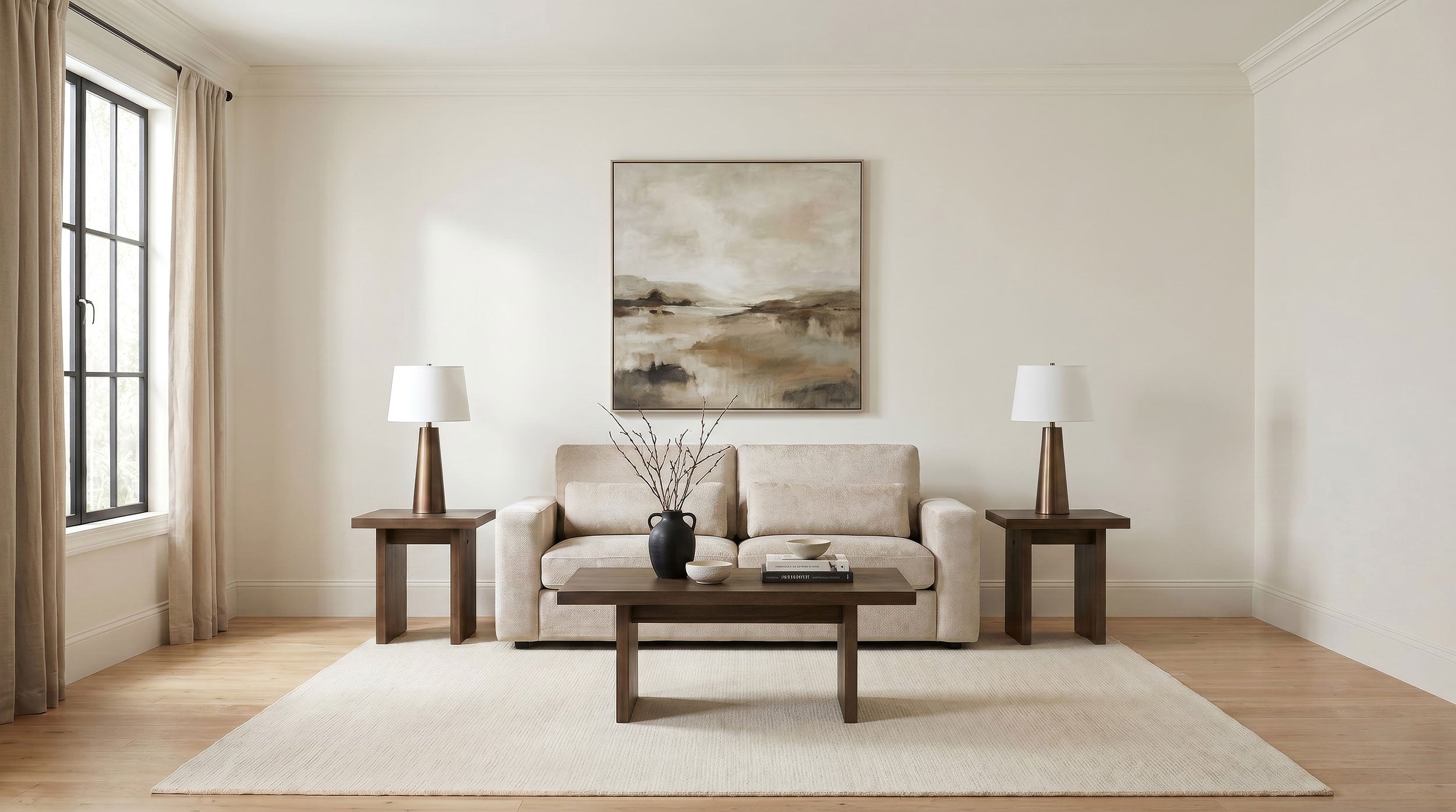 Amador Transitional Chenille Upholstered Track Arm Sofa