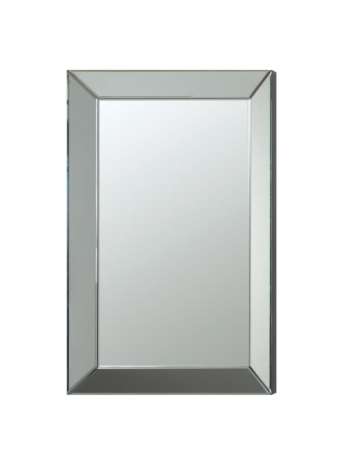Pinciotti Beveled Frame Wall Mirror in Silver
